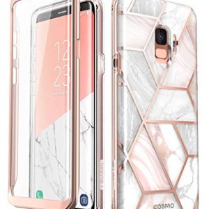 i-Blason Cosmo Series Designed for Galaxy S9 Case, Full-Body Glitter Bumper Protective Case with Built-in Screen Protector for Samsung Galaxy S9 2018 Release (Marble)